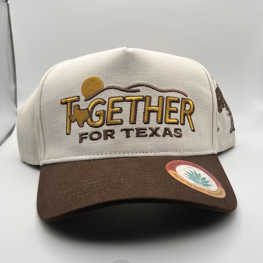Sendero Provisions Together For Texas Hat Snapback Cap Brown Cream Western NWT
